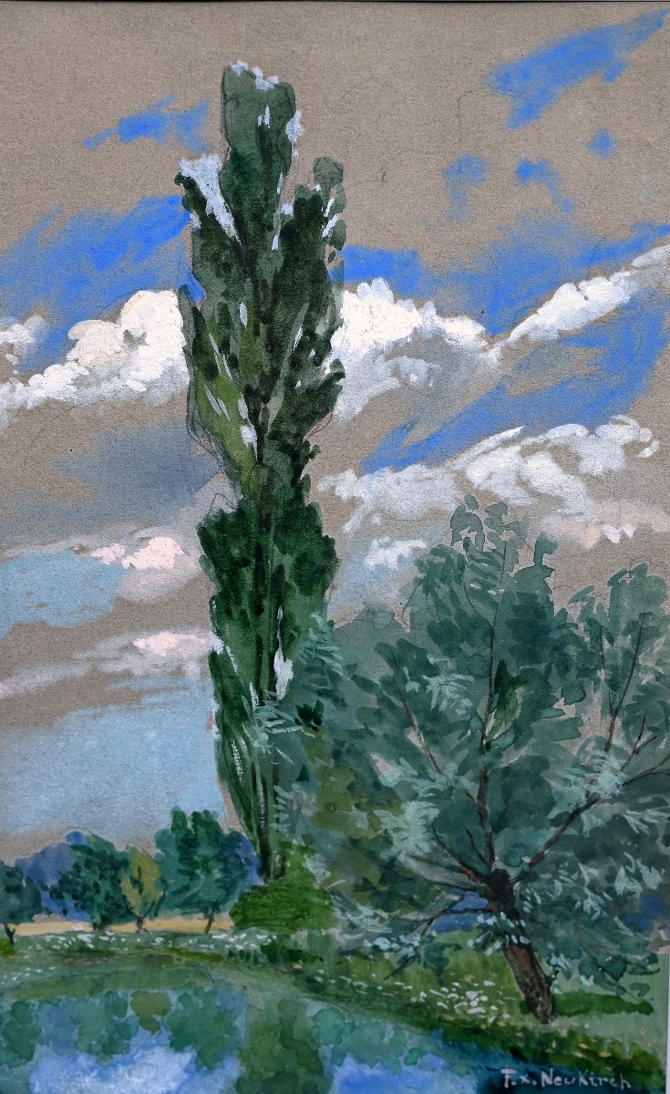 François-xavier Neukirch (1874-1925) Lakeside Landscape | Alsace, Strasbourg