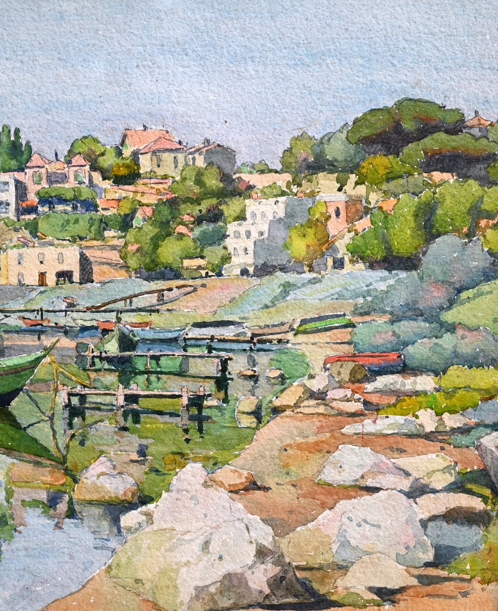 Louis WEGER (1903-1974) | Marseille, marine, sentier du Littoral, Provence-photo-1