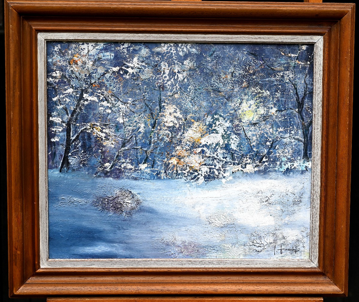 Gilbert Franchi (1925-2019) Forest Edge In Winter | Snow, Comtois, Belfort-photo-3