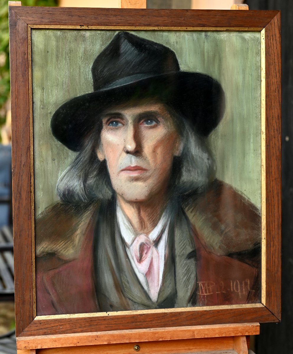 Monogram M.p. (19th–20th Centuries) – Symbolist Portrait Of A Man | 1912, Belle époque, Montparnasse