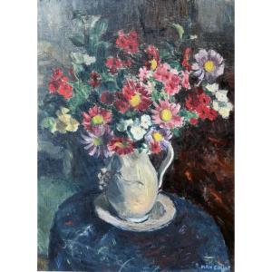 Manon COLLOT (1903-1962) Grand Bouquet De Fleurs Tableau