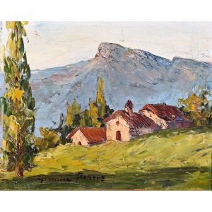 Germaine FRANCOZ  (XIXe-XXe) Le Bois en Tarentaise,  1944 | Montagne, Savoie, Aigueblanche