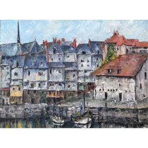 Simone DUVAL-WENTA (1934-2015) Honfleur, 1962 | Normandie, marine, port