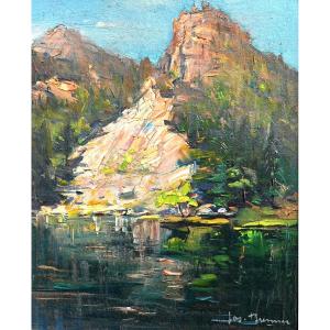 Joseph BRENNER (1911-2001)  Lac de Fischboedle et Spitzkoepfe | Vosges, Alsace, montagne