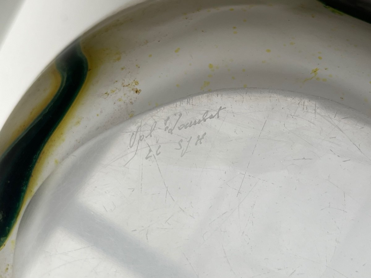 Blown Glass Vase Signed By Louis Leloup And Samuel Herman For Val Saint Lambert-photo-2