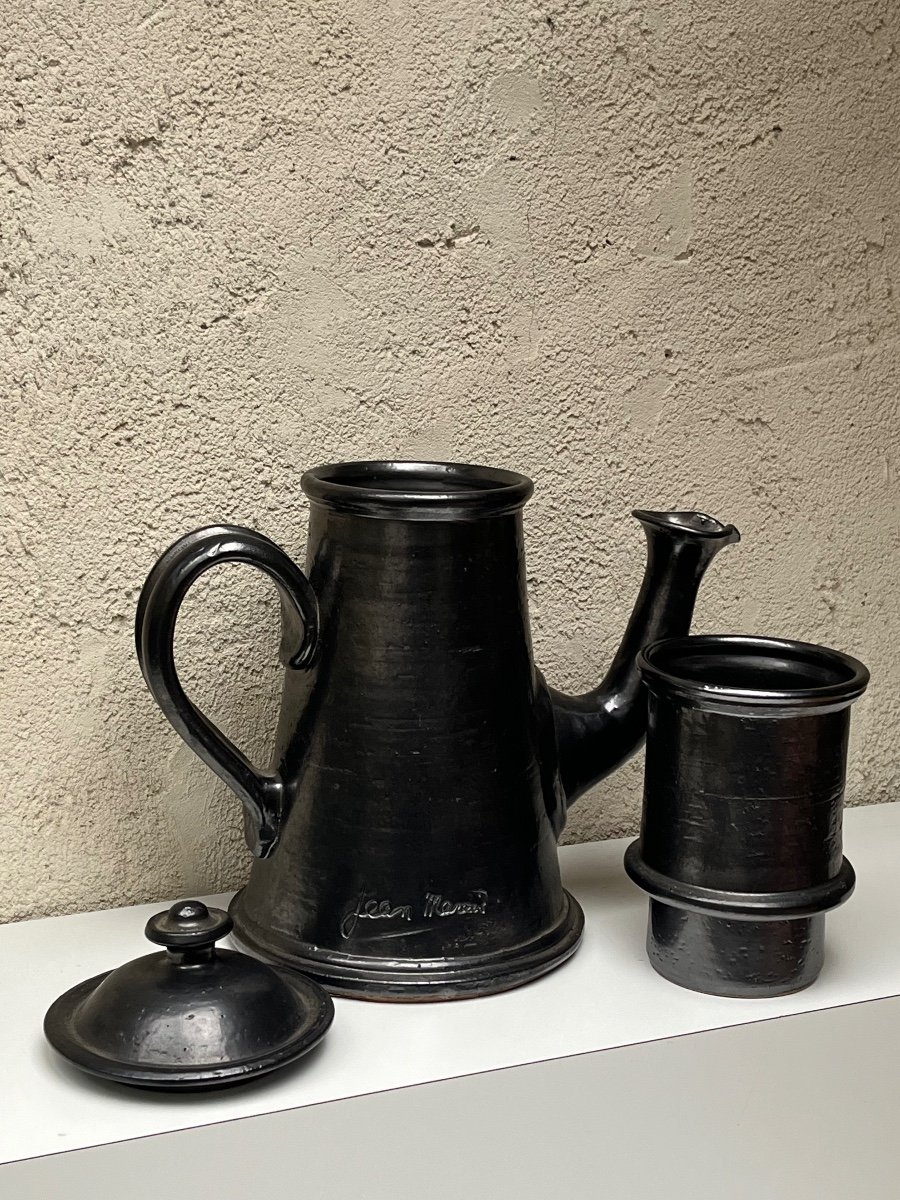 IMPORTANTE CAFETIERE EN TERRE CUITE EMAILLÉE  DE JEAN MARAIS -photo-2