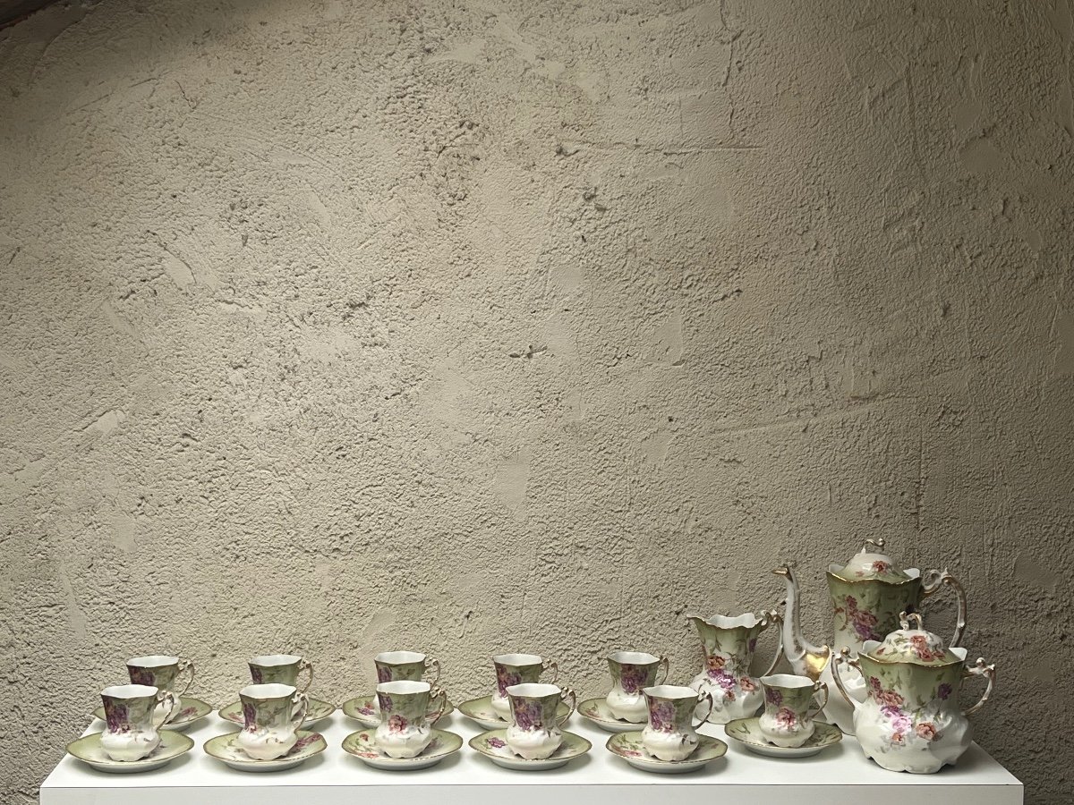 SERVICE A CAFE EN PORCELAINE DE LIMOGES BARNY et RIGONI