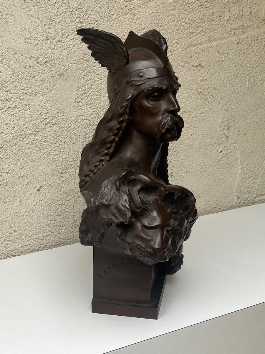 Bronze Bust Of Vercingetorix Signed Laporte-photo-1