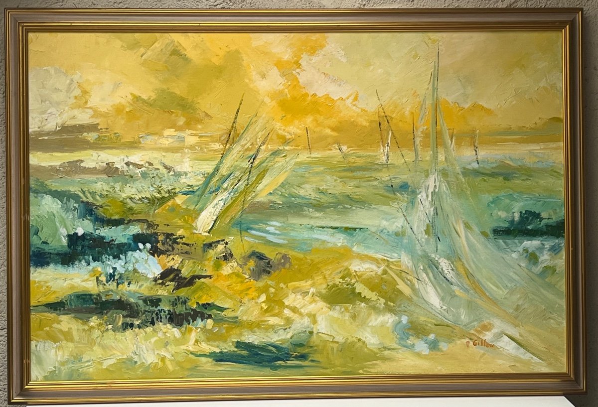 ACRYLIQUE SUR TOILE, PIERRE GILLON, "LES VOILES DE LA JOIE"-photo-3