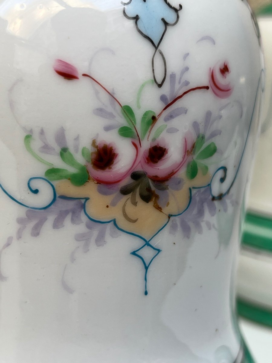 PAIRE DE LAMPES A PETROLE EN PORCELAINE -photo-3
