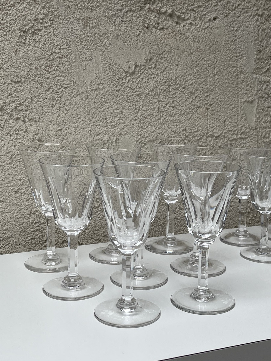 ENSEMBLE DE VERRES EN CRISTAL, SAINT-LOUIS, MODELE CERDAGNE-photo-2