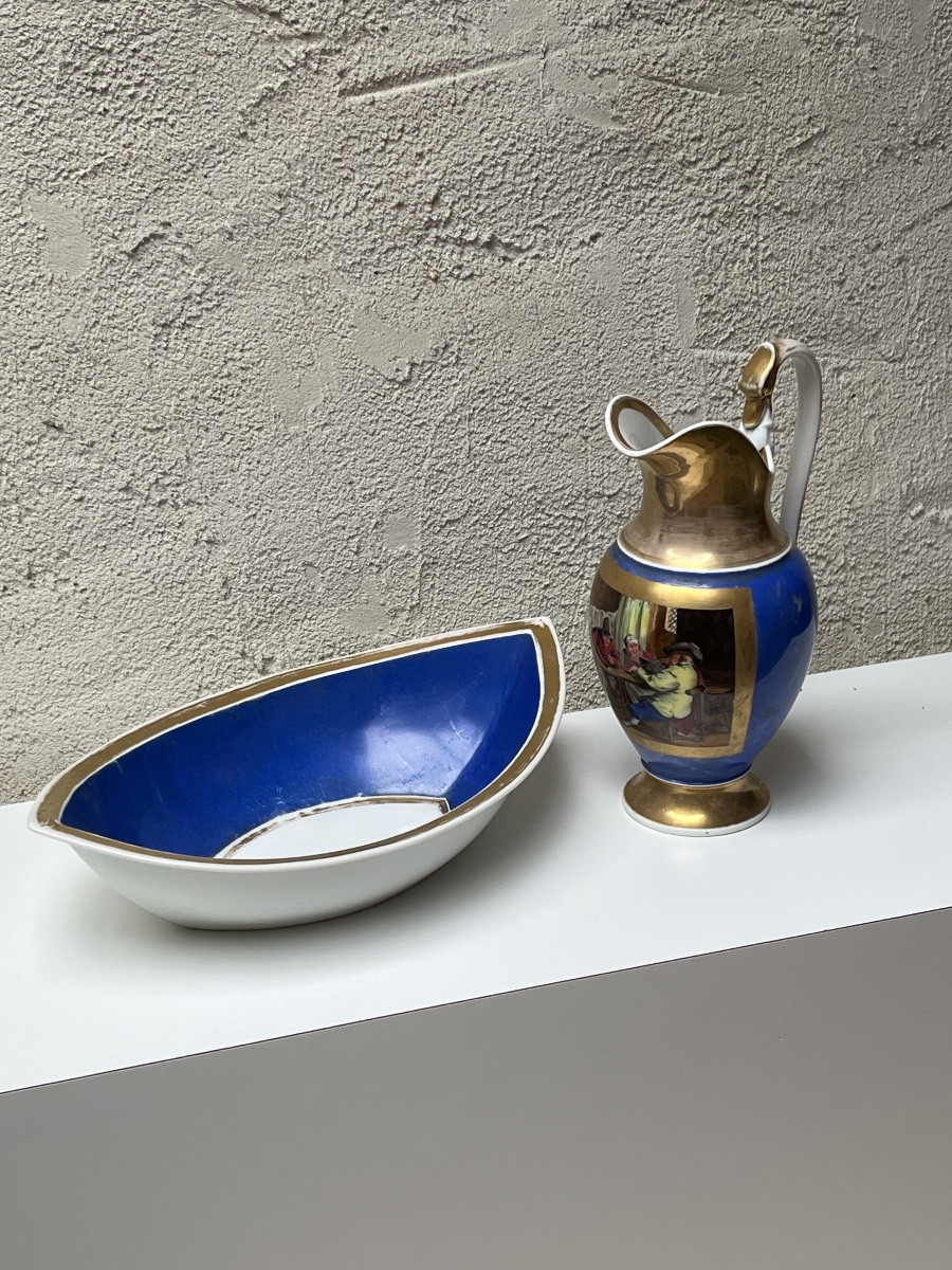 Polychrome Porcelain Jug And Basin-photo-5