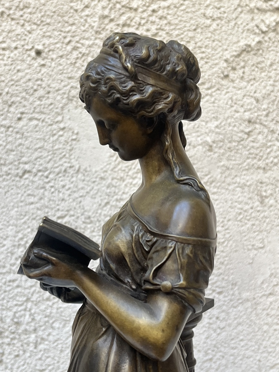 SUJET EN BRONZE "FEMME A L'ANTIQUE", EUTROPE BOURET-photo-3