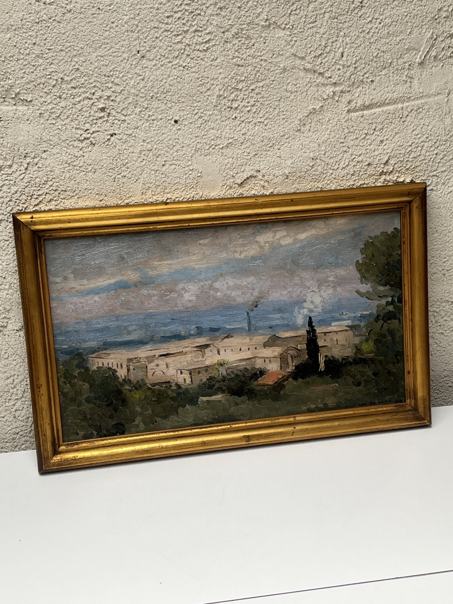 CASIMIR REYMOND, HUILE SUR BRISTOL, "PAYSAGE MÉDITERRANÉEN"-photo-4