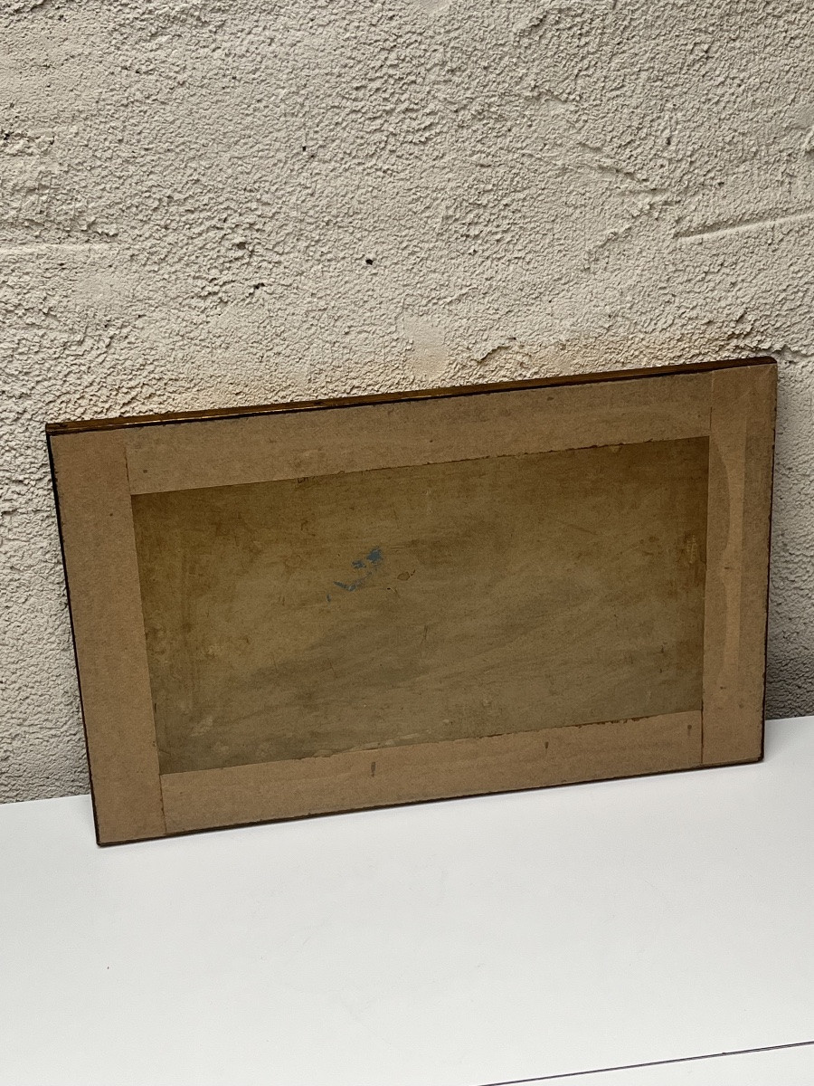 CASIMIR REYMOND, HUILE SUR BRISTOL, "PAYSAGE MÉDITERRANÉEN"-photo-5