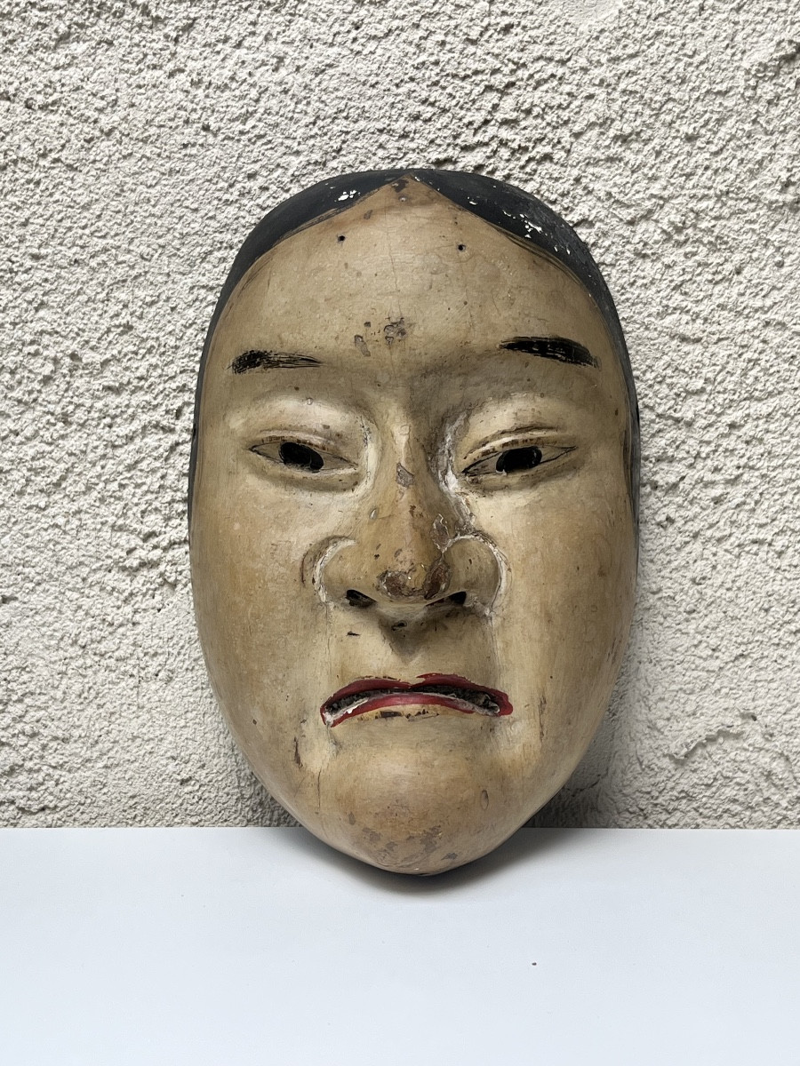 Set Of Carved And Painted Wooden Noh Theater Masks, Japan-photo-4