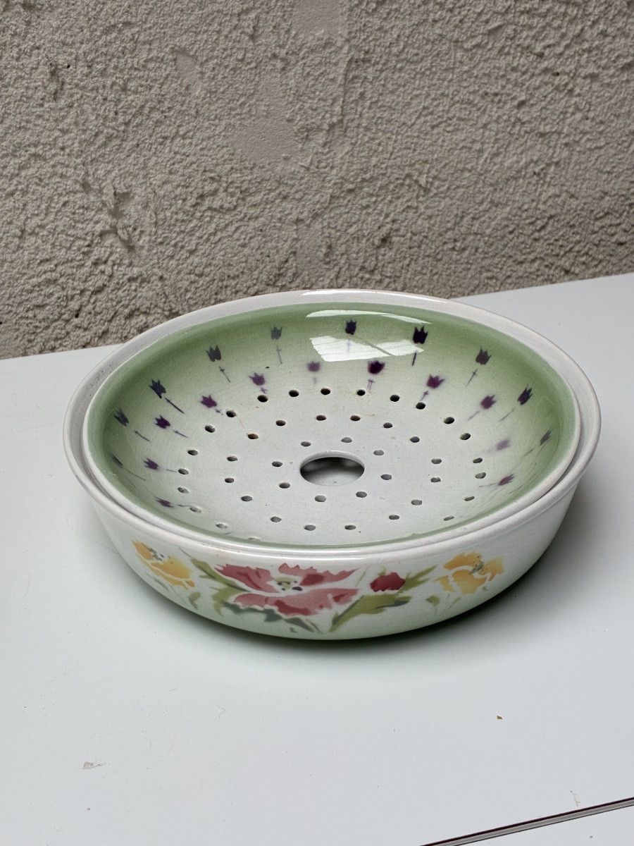 NÉCESSAIRE DE TOILETTE EN FAIENCE DE SARREGUEMINES, ART NOUVEAU -photo-4