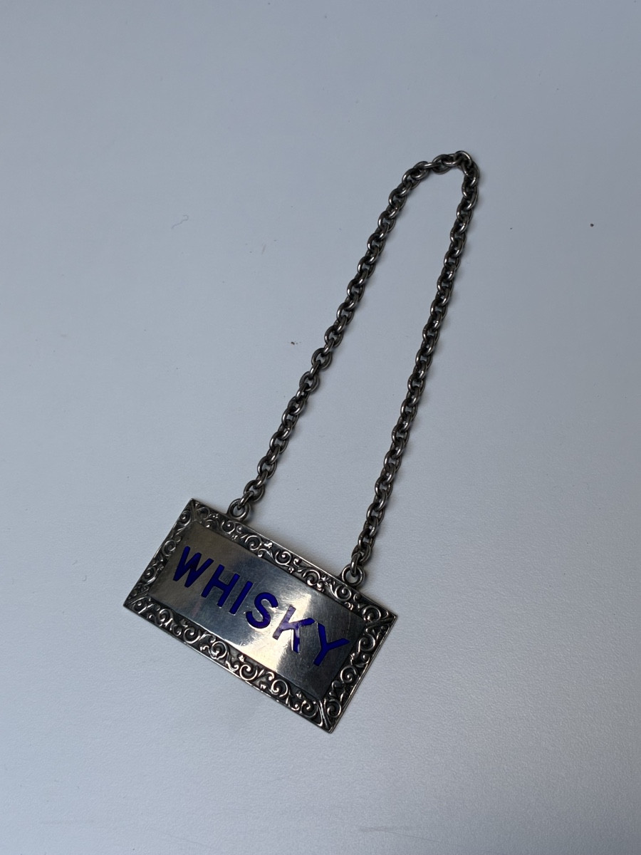 CAVE A WHISKY EN ACAJOU ET CRISTAL MOULÉ, ANGLETERRE, CIRCA 1930-photo-2