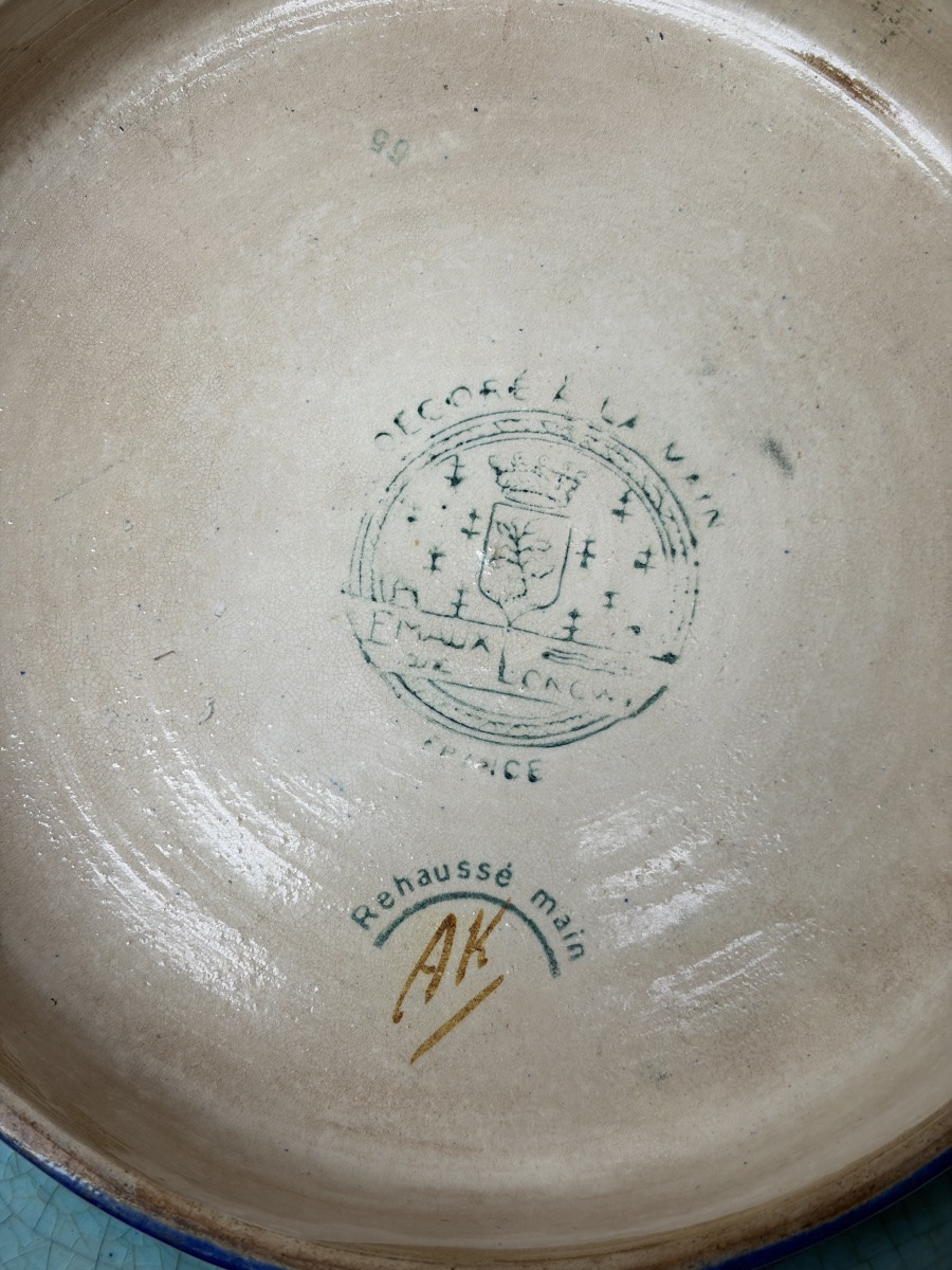 Longwy Enamel Bowl Decorated With Flowers And Birds-photo-1