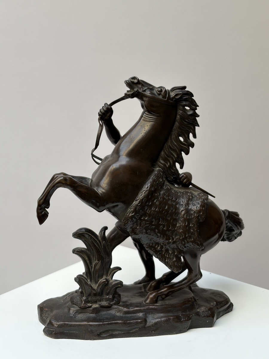 SUJET EN BRONZE "LES CHEVAUX DE MARLY" D'APRÈS GUILLAUME COUSTOU-photo-4