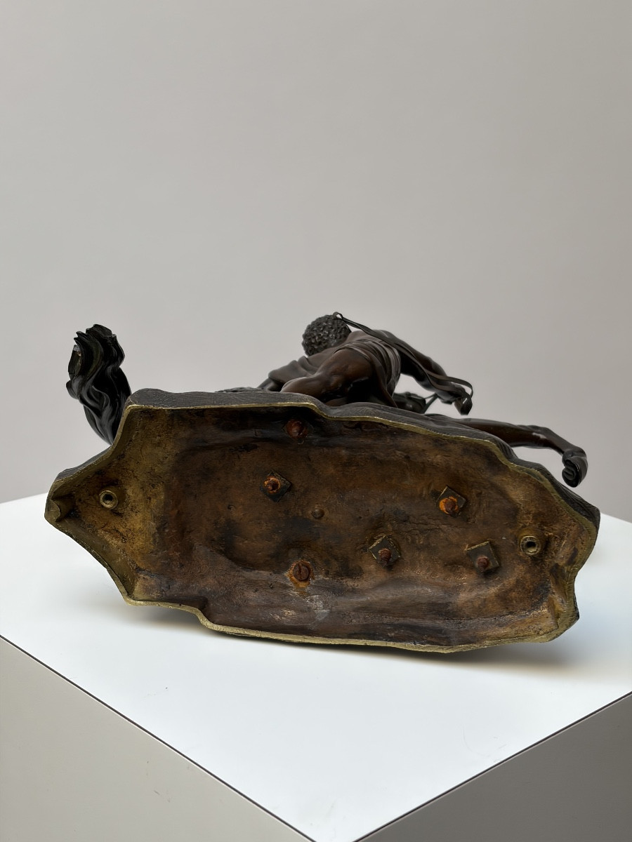 SUJET EN BRONZE "LES CHEVAUX DE MARLY" D'APRÈS GUILLAUME COUSTOU-photo-2