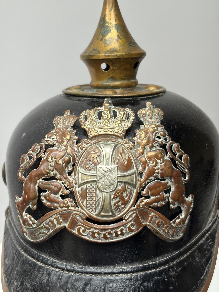 Prussian Spiked Helmet, Pickelhaube Landwehr, Trooper Model, 1895-1914-photo-2