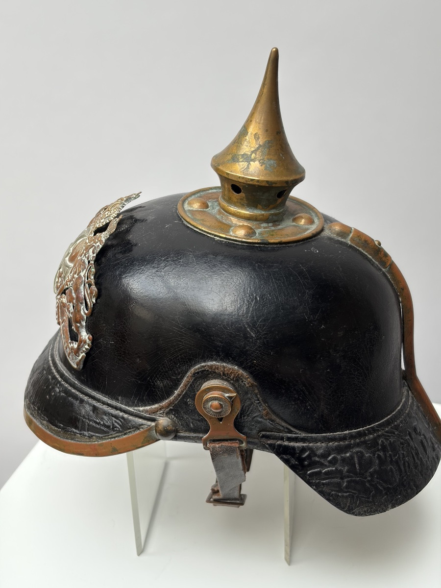 Prussian Spiked Helmet, Pickelhaube Landwehr, Trooper Model, 1895-1914-photo-3