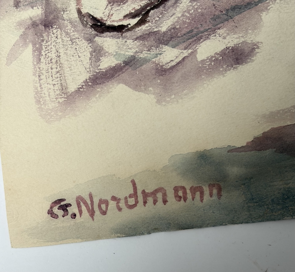 Watercolor, Germaine Nordmann, "summer At The Beach"-photo-2