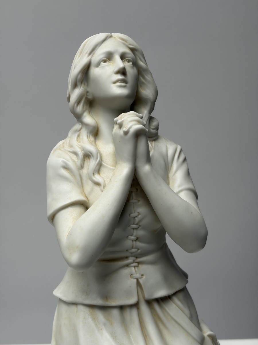 "joan Of Arc", Biscuit Figurine From The Scheibe-alsbach Porcelain Factory, Germany-photo-2