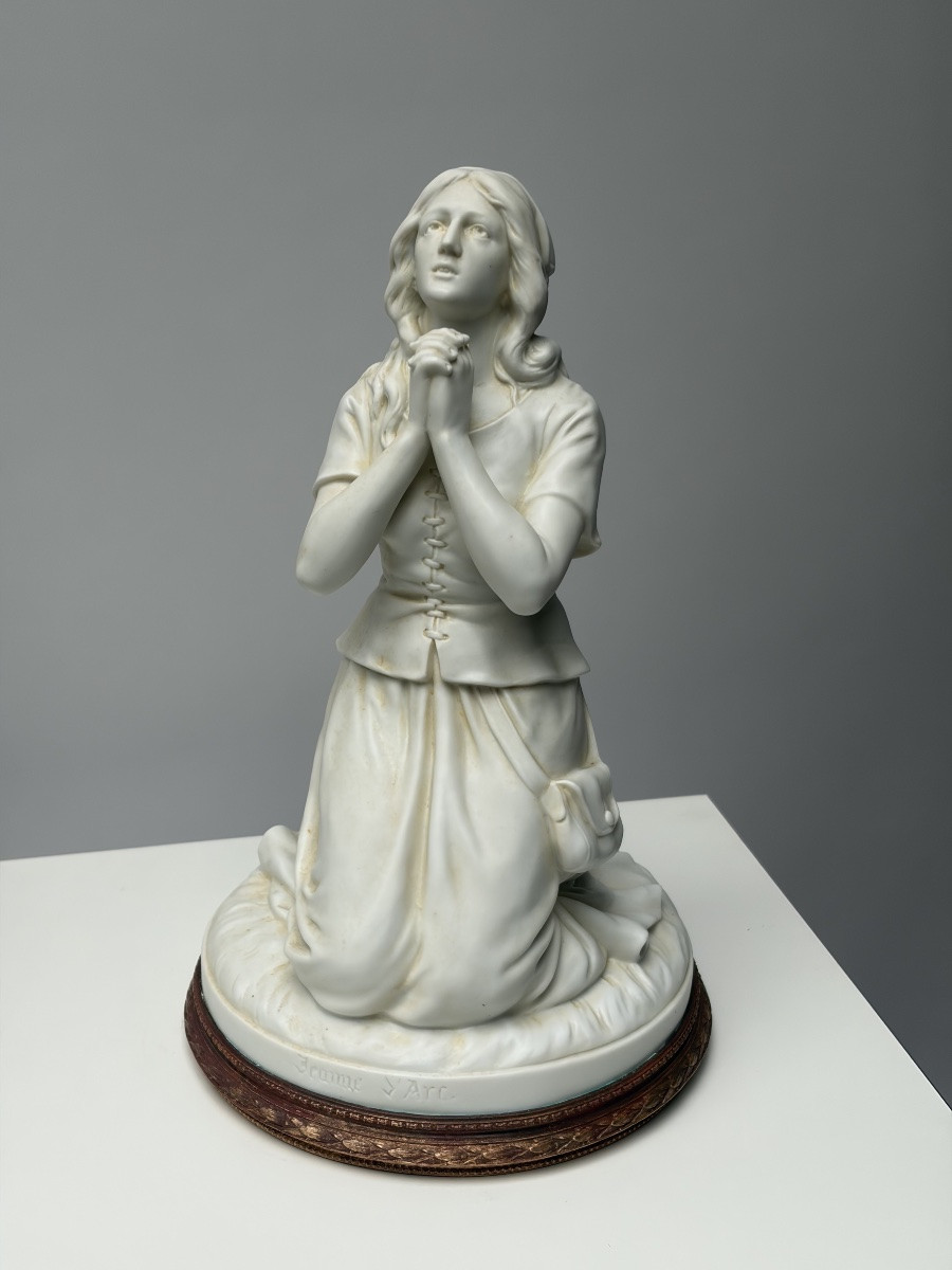 "joan Of Arc", Biscuit Figurine From The Scheibe-alsbach Porcelain Factory, Germany-photo-4