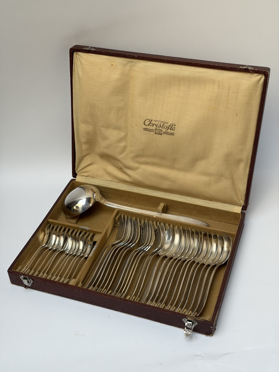 RARE MENAGERE EN ARGENT MASSIF, MODELE ATLAS DE LUC LANEL POUR LA MAISON CHRISTOFLE-photo-3