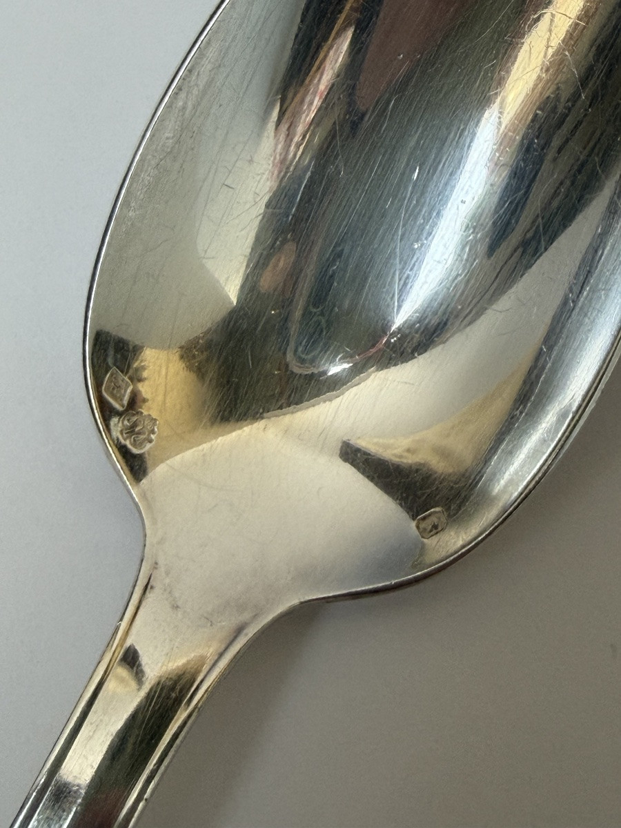 RARE MENAGERE EN ARGENT MASSIF, MODELE ATLAS DE LUC LANEL POUR LA MAISON CHRISTOFLE-photo-4