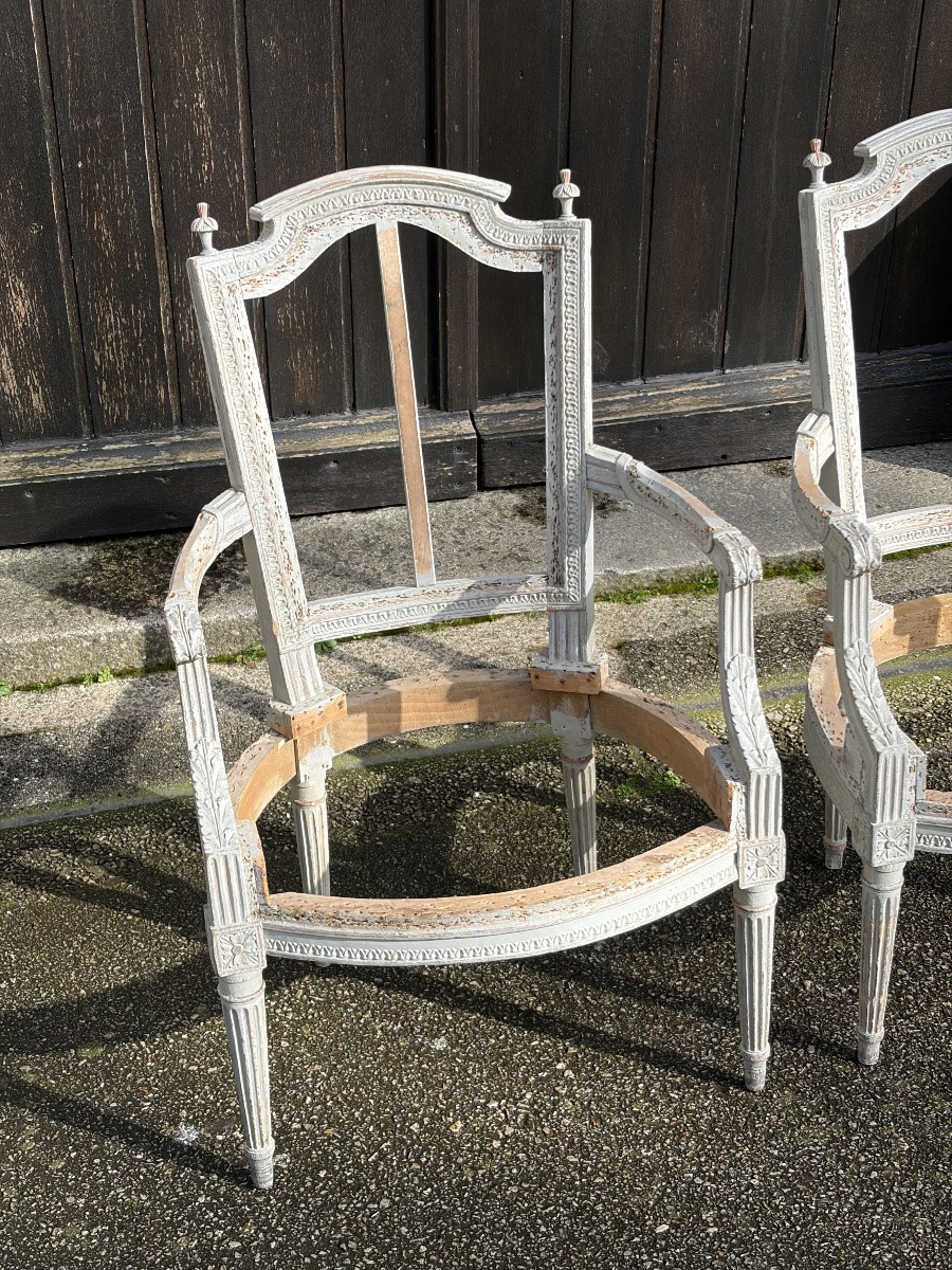 Pair Of Louis XVI Period Cabriolet Chair Sockets-photo-2