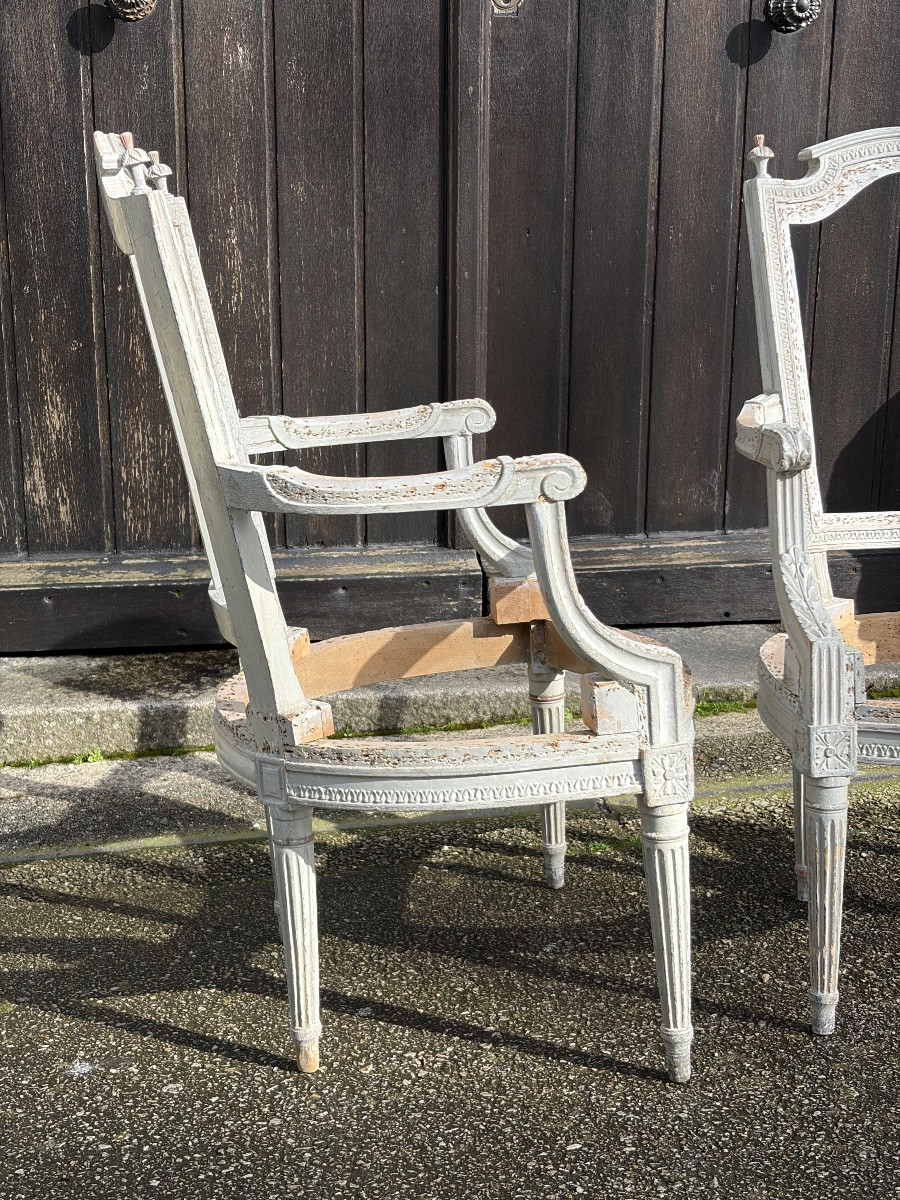 Pair Of Louis XVI Period Cabriolet Chair Sockets-photo-2