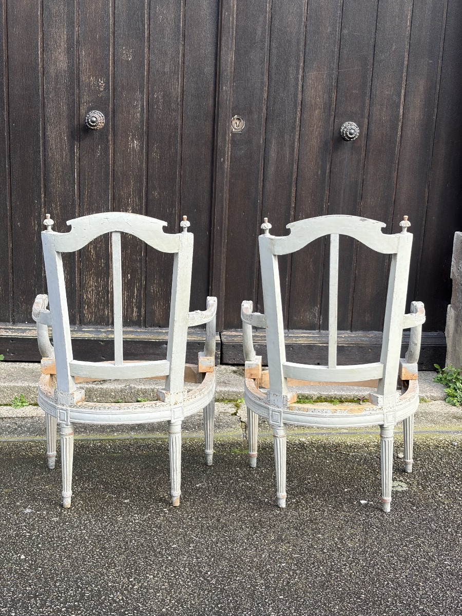 Pair Of Louis XVI Period Cabriolet Chair Sockets-photo-3