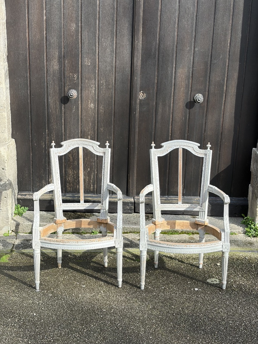 Pair Of Louis XVI Period Cabriolet Chair Sockets-photo-4