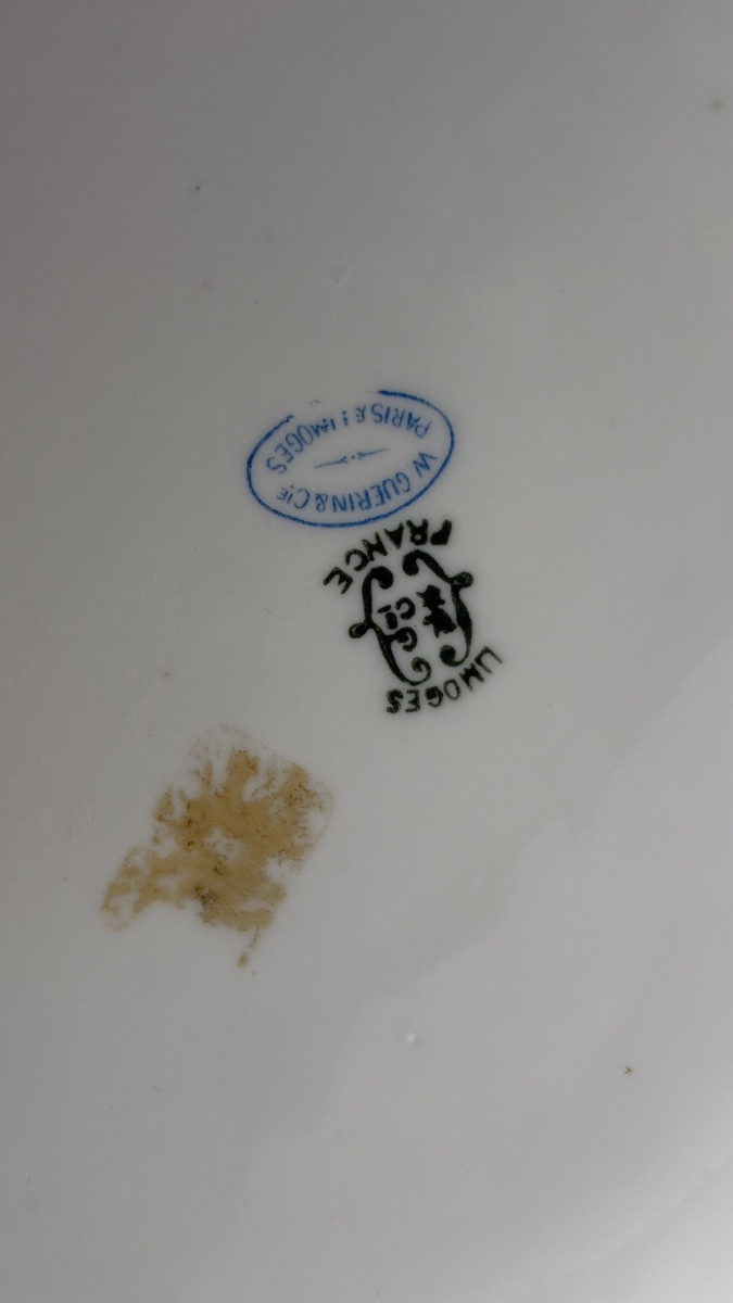 GRANDE PAIRE DE VASES ART NOUVEAU EN PROCELAINE DE LIMOGE PERIODE WILLIAM GUERIN-photo-2