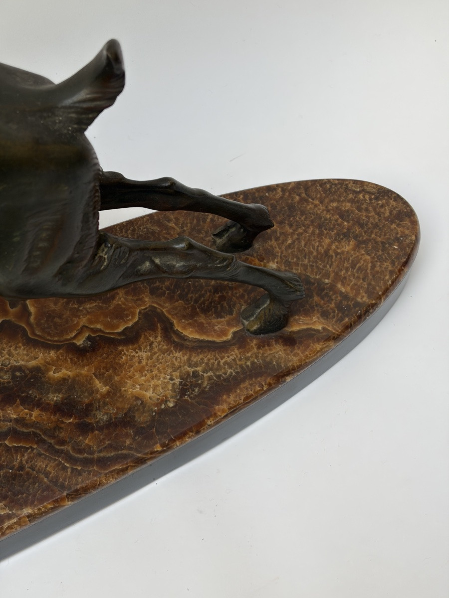 SUJET EN BRONZE, "LE CERF", SIGNÉ ERGET-photo-4