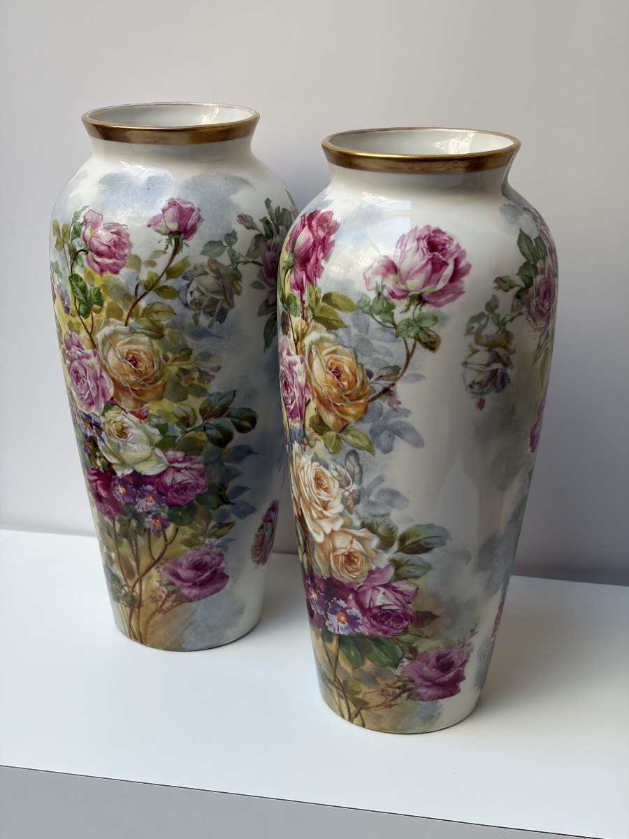 PAIRE DE VASES EN PORCELAINE DE LIMOGES – A. GOLSE-photo-3