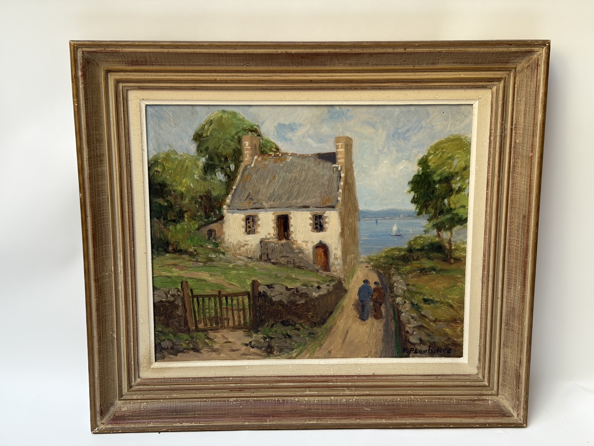 Pierre Plouhinec, "fisherman's House In Douarnenez," Oil On Isorel