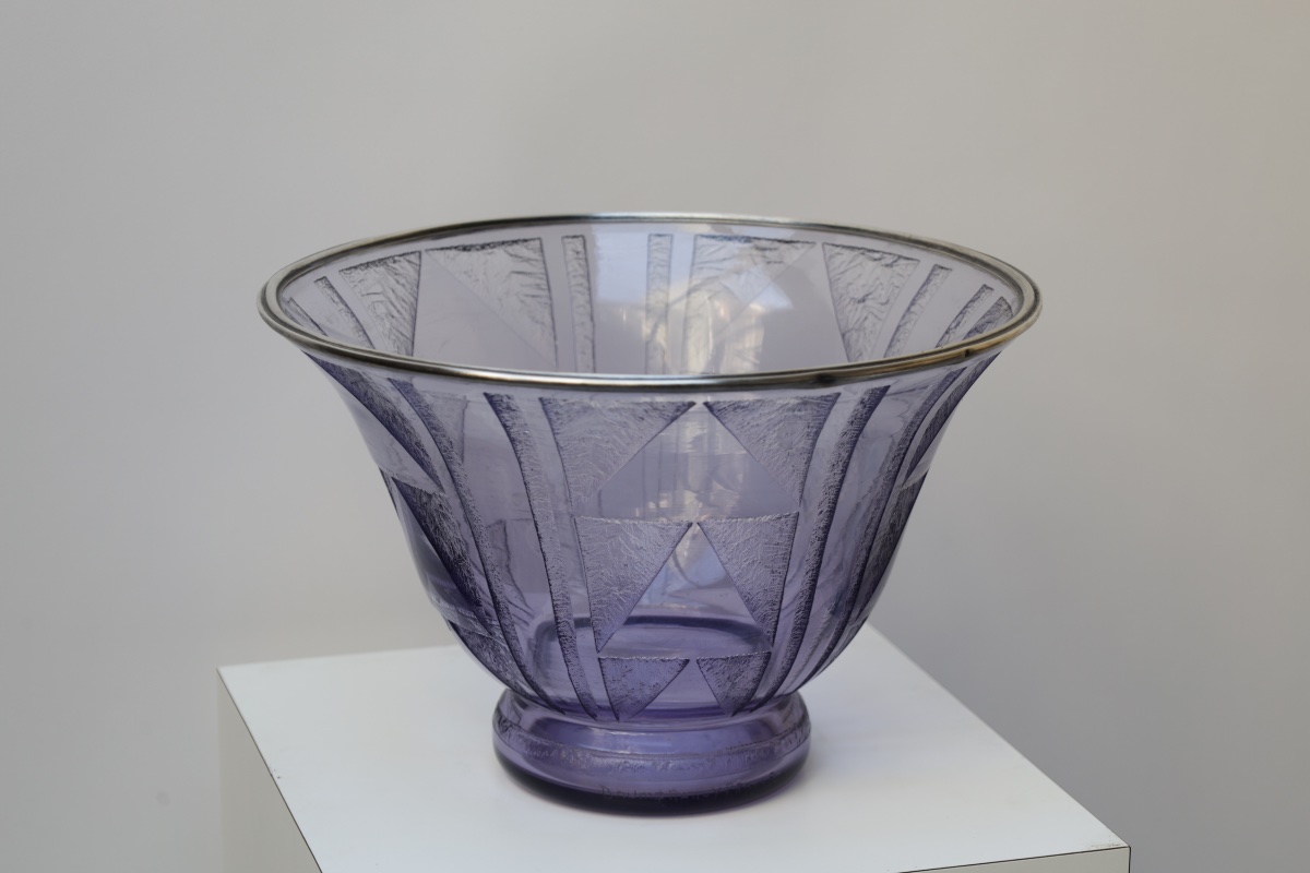 Daum Nancy, Flared Vase In Purple, Art Deco 