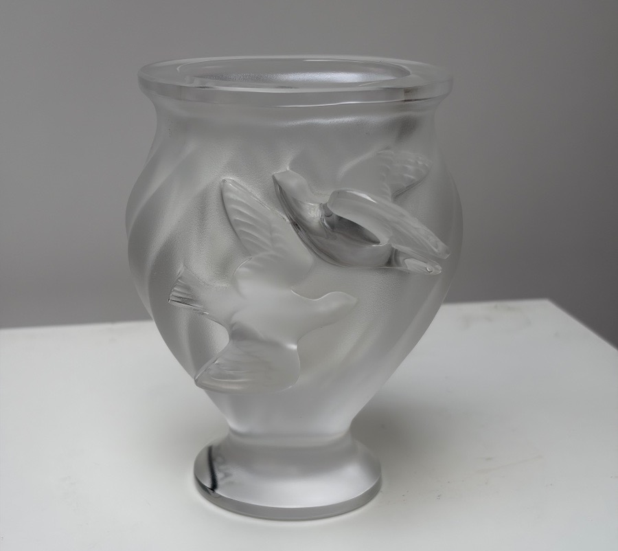 Lalic Vase In Frosted Crystal, Rosine Model-photo-2