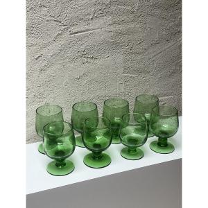 VERRES A PIED EN VERRE SOUFFLÉ, BIOT