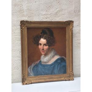 Portrait Of A Young Woman, French School, Mid-19th Century