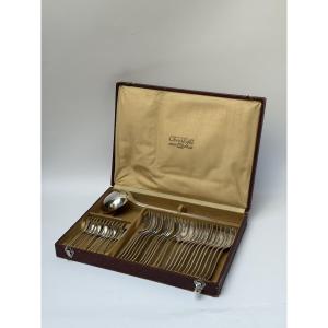 RARE MENAGERE EN ARGENT MASSIF, MODELE ATLAS DE LUC LANEL POUR LA MAISON CHRISTOFLE