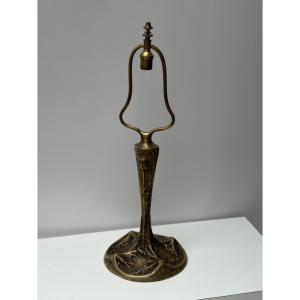 PIED DE LAMPE EN BRONZE, GEORGES LELEU