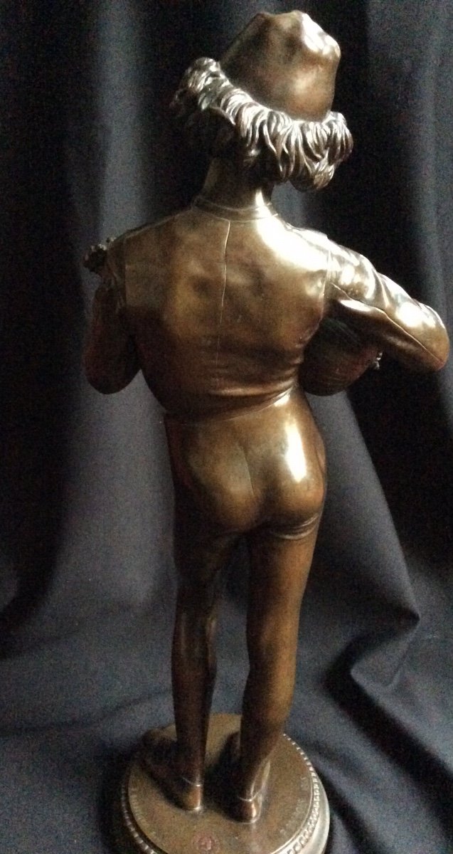 Florentine Singer In Bronze Paul Dubois (1829-1905)-photo-2