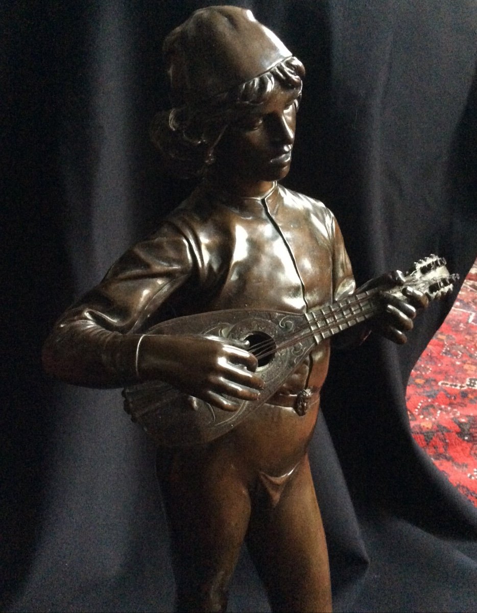 Florentine Singer In Bronze Paul Dubois (1829-1905)-photo-4