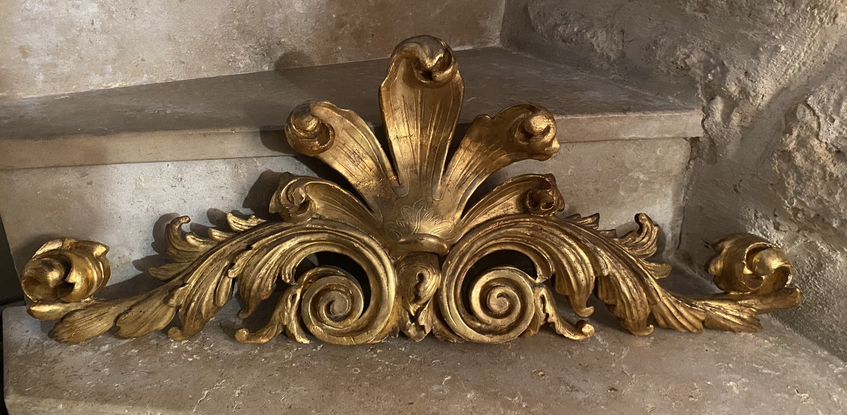Gilded Wooden Pediment 