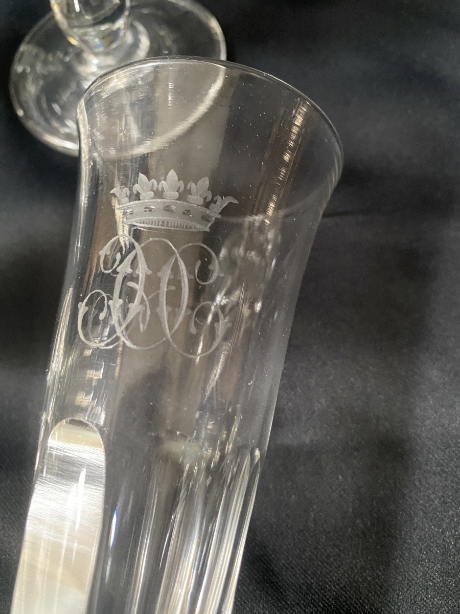 6 Champagne Flutes—henri d'Orléans, Duke Of Aumale. -photo-2